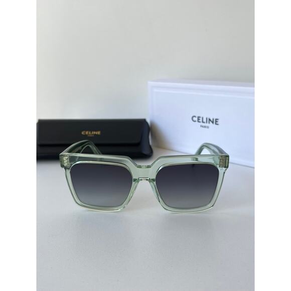 NEW Celine CL4055IN Tilda Square Sunglasses in Green - Picture 7 of 10